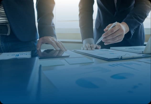 Team discussing project